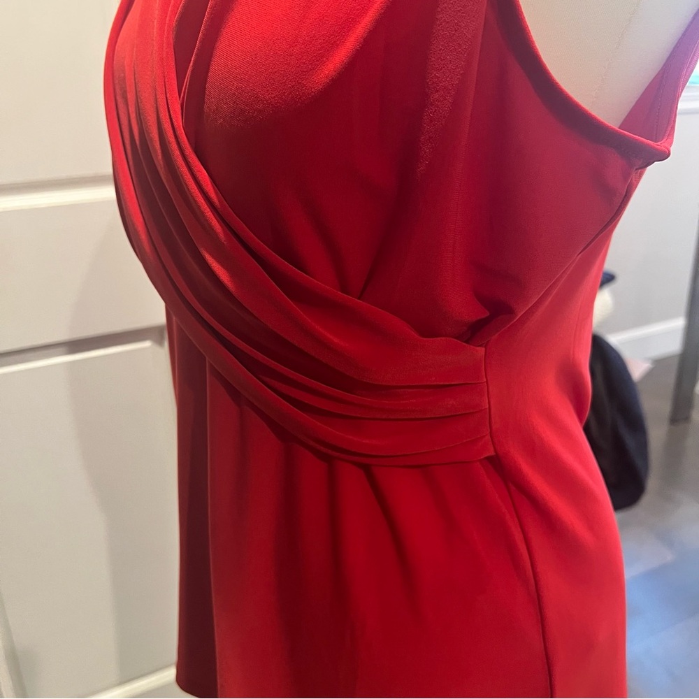 DKNY Red Sleeveless wrapped Blouse - Picture 3 of 3